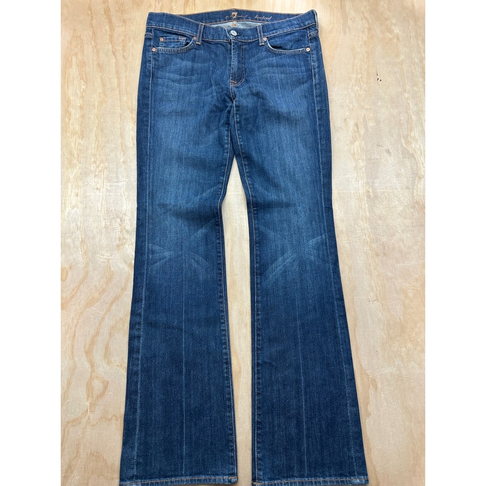 7 For All Mankind Women Bootcut Jeans Dark Wash Stretch Denim U075080U Size 32